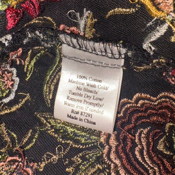 VINTAGE JOHNNY WAS Embroidered Floral 100% Cotton Jacket Overcoat Stunning XS - Picture 9 of 13